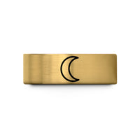 unique treasures for her – gold tungsten new moon wedding band