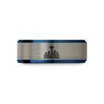 special presents for mom – blue & silver tungsten seattle skyline wedding band