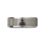unique presents for mom – gray tungsten seattle skyline wedding band