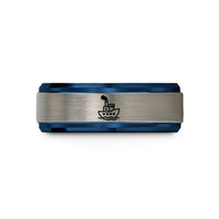 unique presents for her – blue & gray tungsten tugboat wedding band