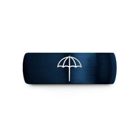 thoughtful presents for mom – blue tungsten beach umbrella wedding band