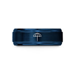 best presents for parents – blue tungsten beach umbrella wedding band