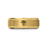special presents for mom – gold tungsten beach umbrella wedding band