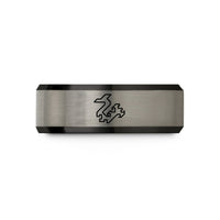 best presents for moms – black & silver tungsten heighway dragon curve wedding band