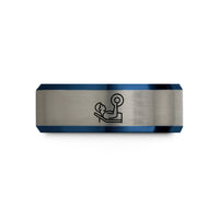 thoughtful presents for mom – black & blue & gray tungsten bench press wedding band