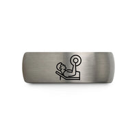 unique presents for seniors – black & grey tungsten bench press wedding band