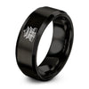 Forbidden City – Tungsten Wedding Band, 8 mm, Black Comfort-Fit Unisex