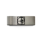 unique presents for her – black & blue & silver tungsten logarithmic spiral wedding band