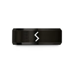 unique presents for her – black tungsten sowilo rune wedding band
