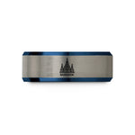 best presents for dad – blue & silver tungsten bangkok wedding band