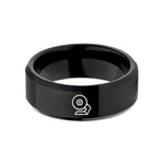 presents for senior him – black tungsten grinding wheel wedding band
