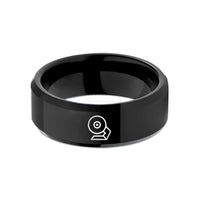 presents for senior him – black tungsten grinding wheel wedding band