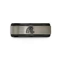 unique presents for him – black & blue & grey tungsten milky way wedding band