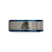 unique presents for him – black & blue & gray tungsten milky way wedding band