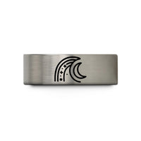 presents for older him – blue & gray tungsten milky way wedding band