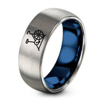 Gift Ideas for Older Women – blue & silver tungsten air bike ring