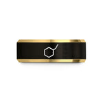best presents for grandma – black & gold tungsten phenyl group wedding band