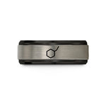 unique presents for her – black & gray tungsten phenyl group wedding band