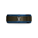 special presents for grandma – gunmetal & blue tungsten radio tower wedding band