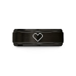 engraved presents for educators – black & gold tungsten 8 bit heart wedding band