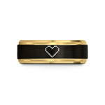 unique presents for teachers – black & gold tungsten 8 bit heart wedding band