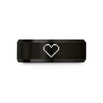 academic themed presents – black & gold tungsten 8 bit heart wedding band
