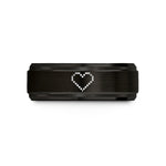 academic themed presents – black & rose gold tungsten 8 bit heart wedding band