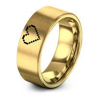 unique presents for teachers – gold tungsten 8 bit heart ring