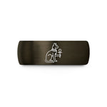 best presents for educators – gunmetal & black tungsten bastet ankh wedding band