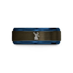personalized presents for academics – gunmetal & blue tungsten celtic stag knot wedding band
