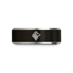 present sets for educators – black & grey tungsten celtic wolf knot wedding band