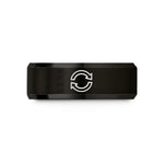 best presents for academics – black tungsten loop circular arrows wedding band