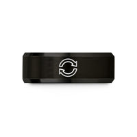 best presents for academics – black tungsten loop circular arrows wedding band