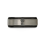 presents for college teachers – black & silver tungsten tomahawk wedding band