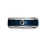 presents for sister birthday – blue & gray tungsten butterflyfish wedding band