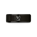 unique presents for women – black tungsten cat wings wedding band
