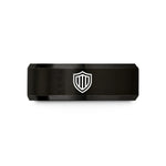 best presents for siblings – black tungsten shield stripes wedding band
