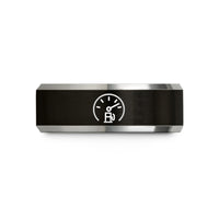 creative presents for family – black & grey tungsten fuel gauge wedding band