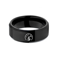 unique presents for her – black tungsten fuel gauge wedding band