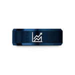thoughtful presents for her – blue tungsten line chart wedding band