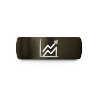 best presents for siblings – gunmetal & blue tungsten line chart wedding band