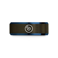 best sister present ideas – gunmetal & blue tungsten record dot wedding band