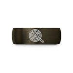 personalized presents for siblings – gunmetal & black tungsten shakshuka skillet wedding band