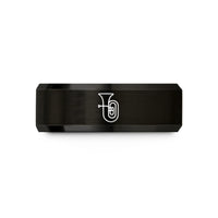 unique presents for her – black tungsten sousaphone wedding band