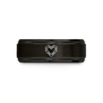best presents for men – black & rose gold tungsten bike chain heart wedding band