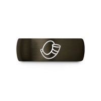 cool presents for men – gunmetal & black tungsten gjallarhorn war horn wedding band