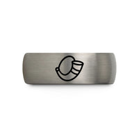 best presents for guys – gunmetal & grey tungsten gjallarhorn war horn wedding band
