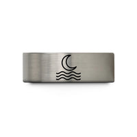 men’s jewelry present ideas – grey tungsten moon waves wedding band