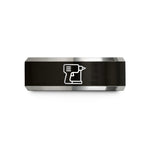 tungsten rings for him – black & gray tungsten nail gun wedding band