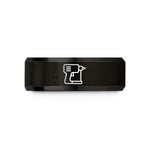 wedding bands for men – black tungsten nail gun wedding band